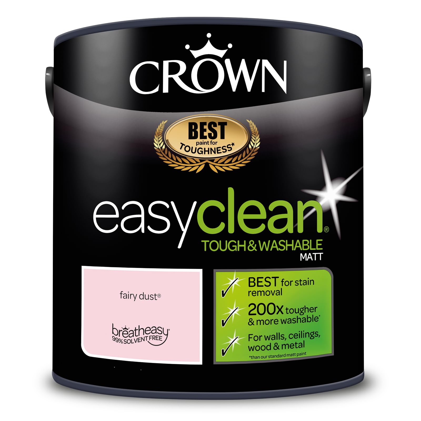 Crown Easyclean Matt Emulsion Paint 2.5L Fairy Dust