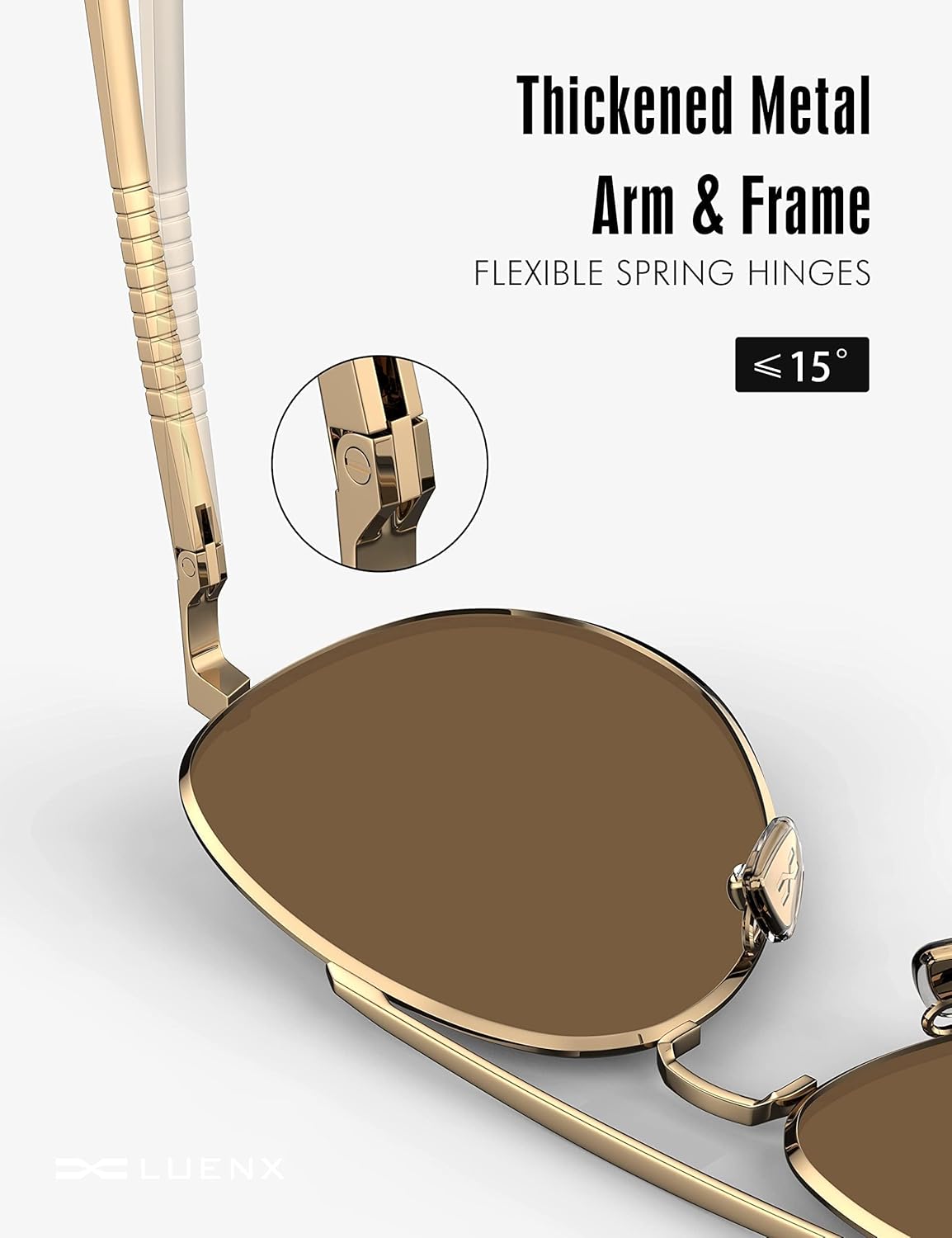 LUENX Aviator Sunglasses for Men Women Polarized Driving Classic Shades - UV 400 Protection with Accessories 60MM - Image 6