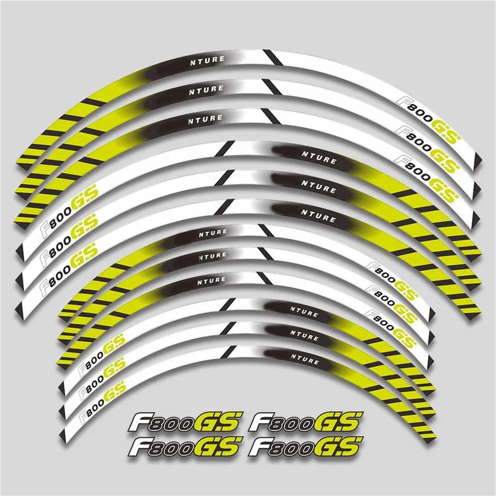 Sticker Part 21''17''Motorcycle Accessories Wheel Sticker Decal Reflective Rim for BMW F800GS F 800GS 800 GS Decorative Stickers(Beige)