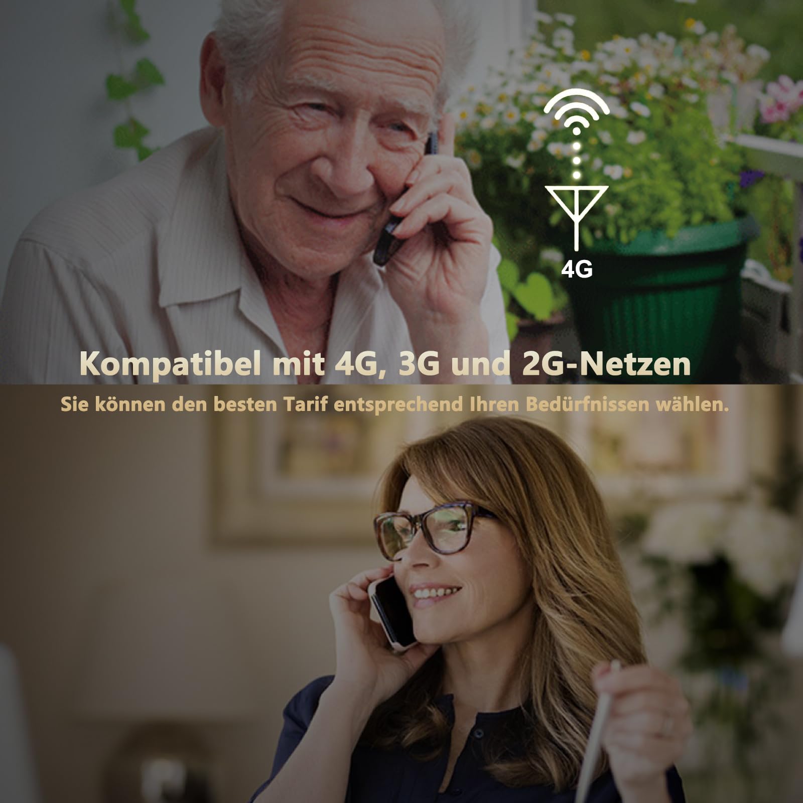 artfone 4G Seniorenhandy ohne Vertrag | Rentner-Handy Große Tasten | Lange Standby-Zeit | Tastenhandy mit Notruftaste | Ladestation |Nano SIM | USB-C |Volte