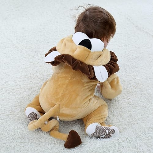 Miniatura 78 de TONWHAR Baby Boy's Girl's Animal Bodysuit Infant And Toddler's Romper Jumpsuit Halloween Costume Partywear Mono marrón