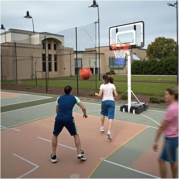Portable Basketball Hoop, Basketball Hoop Outdoor 31.5" Backboard with Wheels, for Youth Teens Adults Sports