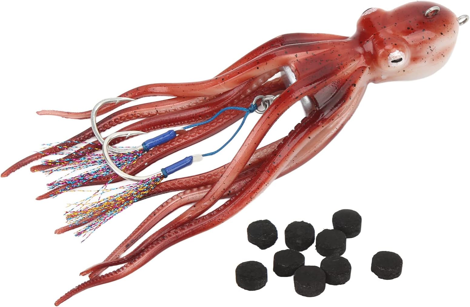 KeensoFishing Squid Bait Artificial Spray Ink Design Red 300g Lure Fishing Octopus Lure for Sea Fishing Accessory