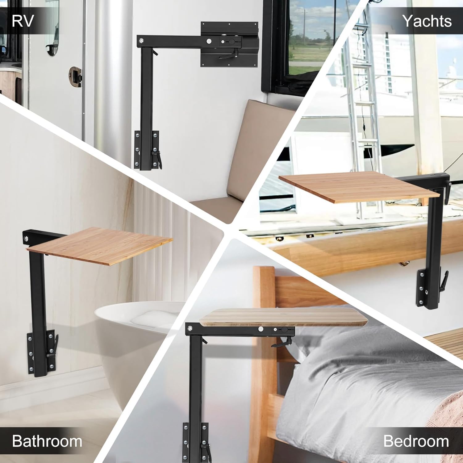 Abnehmbare RV Tischbein-Accessoires​ – Können 360 Grad Drehbare Eingestellt Werden Tischbeinhalterung für Wohnmobile, Wohnwagen und Yachten (Black)