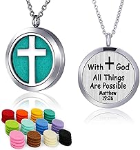 Essential Oil Diffuser Necklace Pendant Aromatherapy Diffuser Locket 49 Pads Women Jewellery Gift for Mum