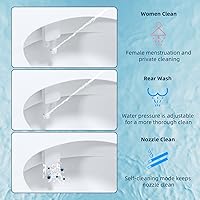 Vista 5 de Hibbent Asiento de inodoro redondo premium con tapa (ovalado) cierre silencioso con accesorio de bidé para inodoro