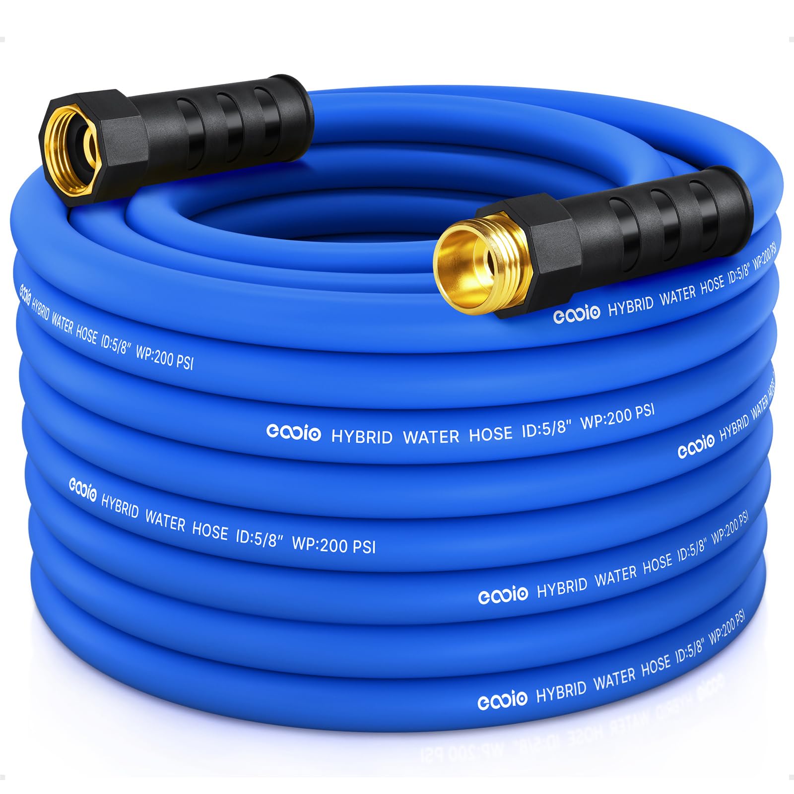 Heavy Duty Garden Hose 75ft, Non-Expanding Flexible Water Hose, Kink Resistant Lightweight Hybrid Hose, Leakproof Hose Male to Female Fittings