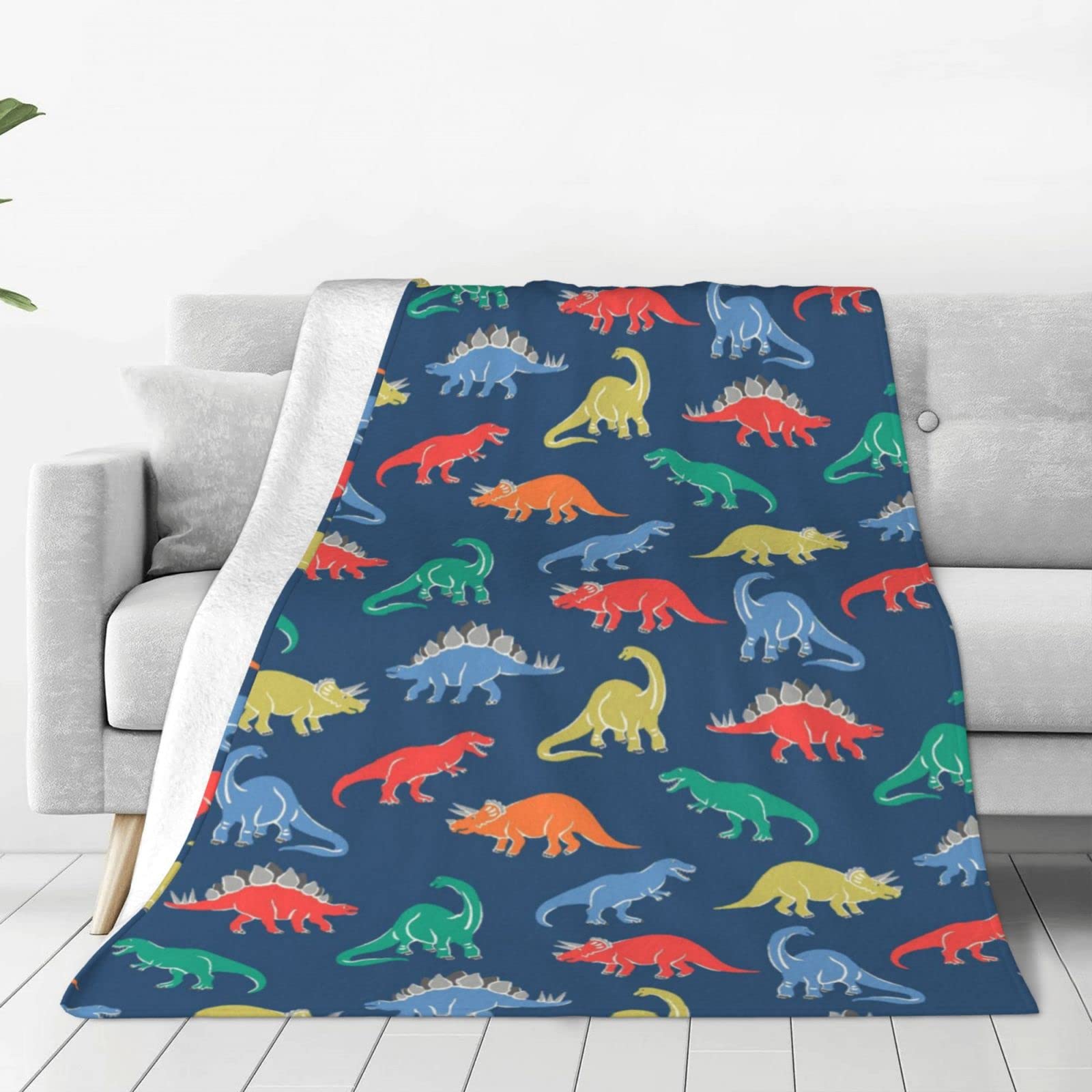 Lsjuee Throw Blanket Dinosaur World Warm Cozy Soft Lightweight Flannel Fleece Blanket for Bedroom Sofa Room Home Decorative Fuzzy Blanket 40"x30"