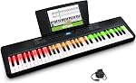 Alesis Teacher's Choice 61 Portable Keyboard Piano for Beginners with 61 Light Up Keys, 300 Sounds, Speakers, Stand, Bench, Headphones and Skoove Music Lessons