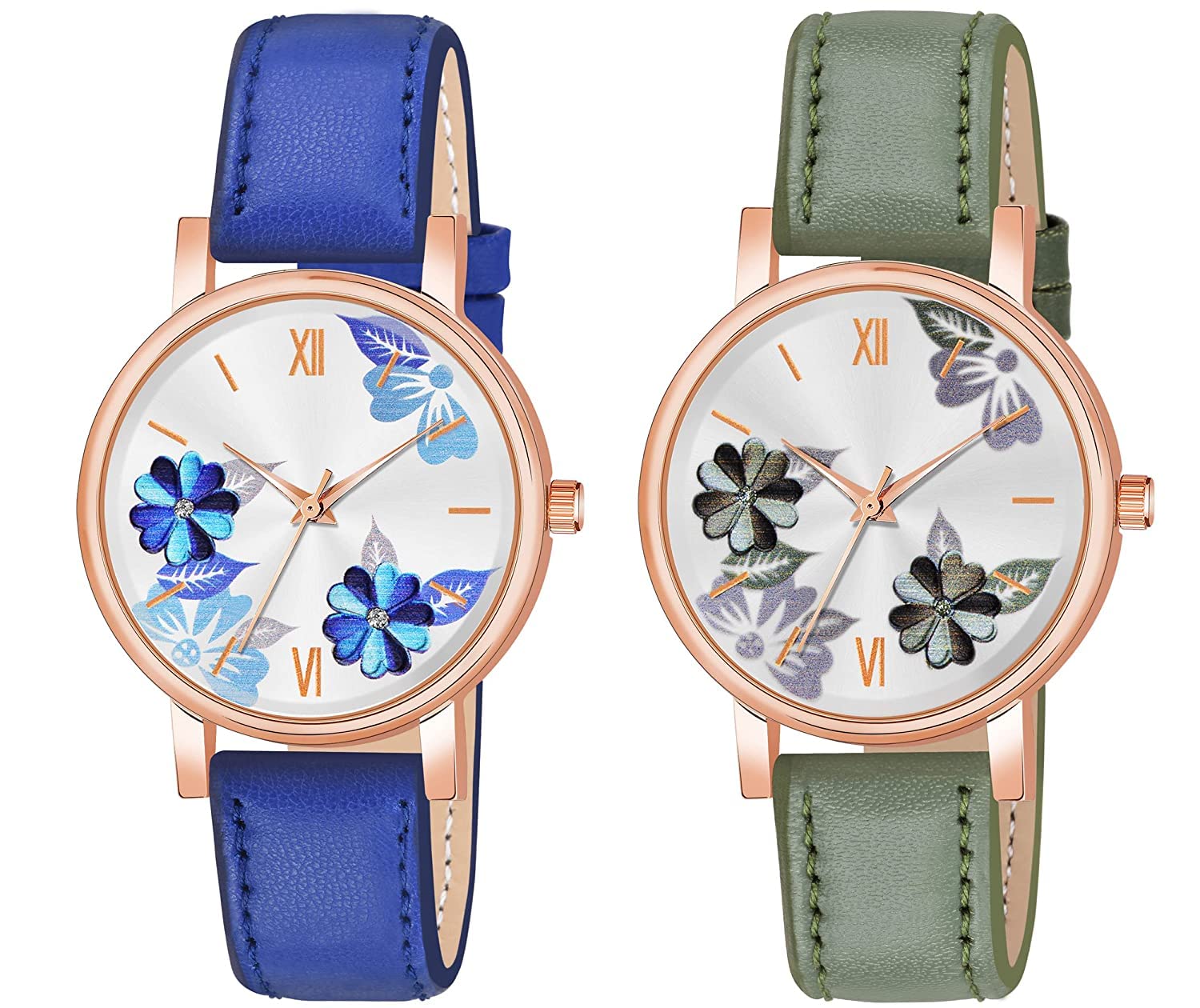 CORXIL® Assorted Color Round Dial Watch for Women and Girl Single and Combo Latest Generation Watches for Womens and Girls Pack of 2 (Blue - Green) (B0BRNN5GT7) Amazon Price History, Amazon Price Tracker