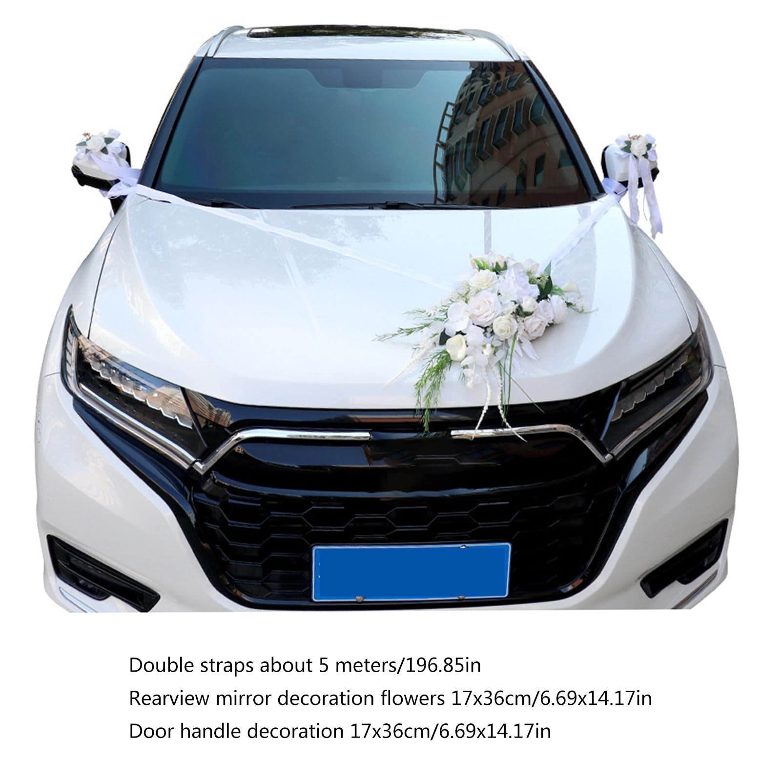 7-teiliges Kunstblumen-Set, Hochzeits-Auto-Dekoration, Stoffblumen für Romantiker, Hochzeitsatmosphären, Auto-Dekorationen