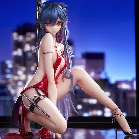 Arc Knights Anime Texas Dress Ver. Sensual Girl Sexy Girl Limited Edition 1/7 H5.9 inches 15 cm Minifigure, ABS & PVC Pre-painted Complete Figure Exposed Big Breasts Hot Girl Figure Collection Sexy Parallel Import Product