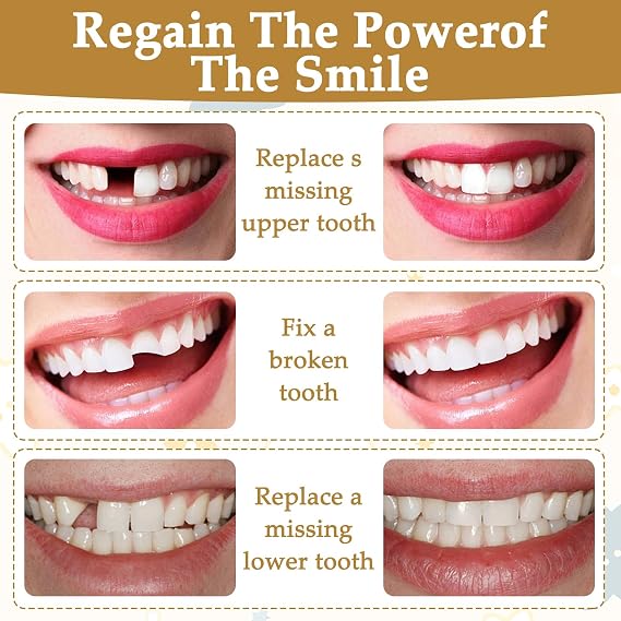 120 Pcs Temporary Tooth Cap,Front & Back Temporary Crowns for Teeth Broken Chipped & Lost Crown Repair,Compact and Portable No Easy Falling
