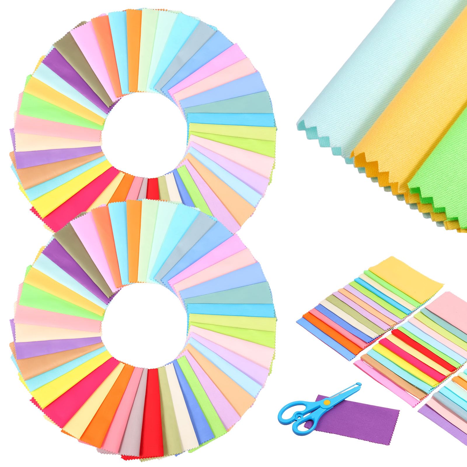 84Pcs Cotton Fabric Squares 5x5inch Precut Mixed Color Patchwork Fabric Bundles for Quilting, Artcraft Sewing, Embroidery and DIY Scrapbook Craft Making(84pcs-5inch)