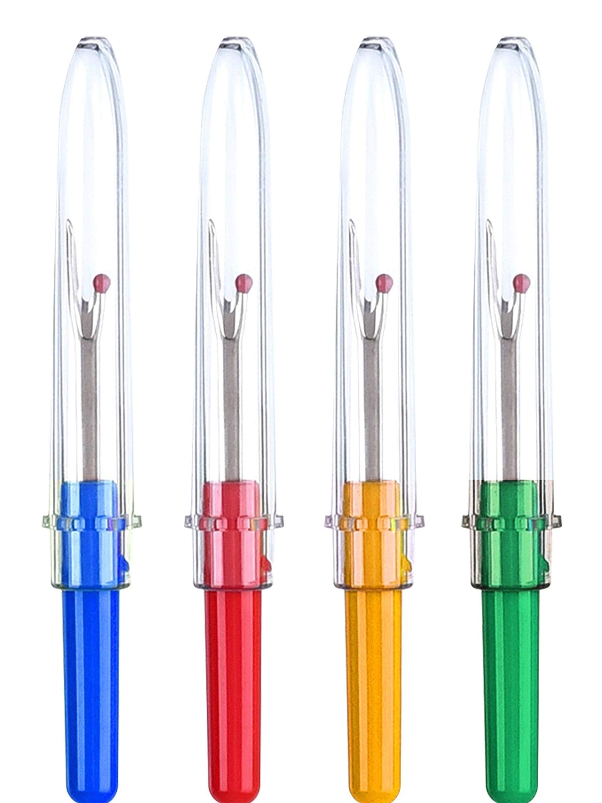 4 Pack of Sewing Snips Thread Cutter Sewing Scissors Seam Ripper, Sewing Stitch Thread Unpicker with Plastic Handle and Cover