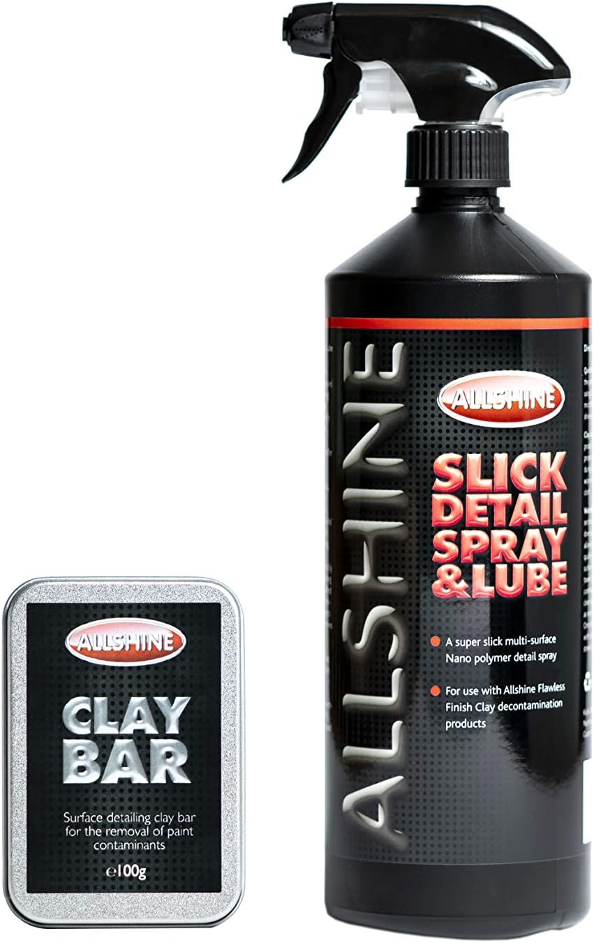 All Shine 1 Litre Detailing Spray + FREE 100g Clay Bar The Ultimate in Car Paint Cleaning & Decontamination,