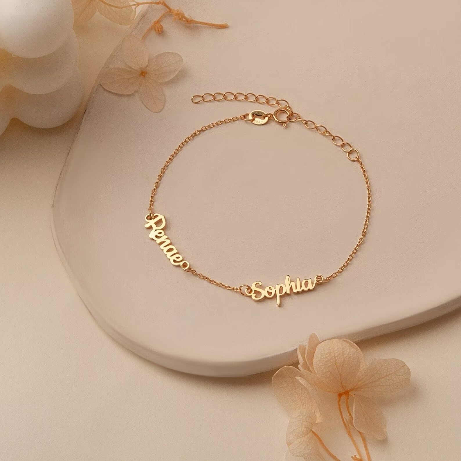 Pulsera con nombre para mujer - Pulsera con nombre múltiple - Pulsera con nombre personalizada de plata de ley 925 - Regalo de pulsera con nombre de bebé para mamá