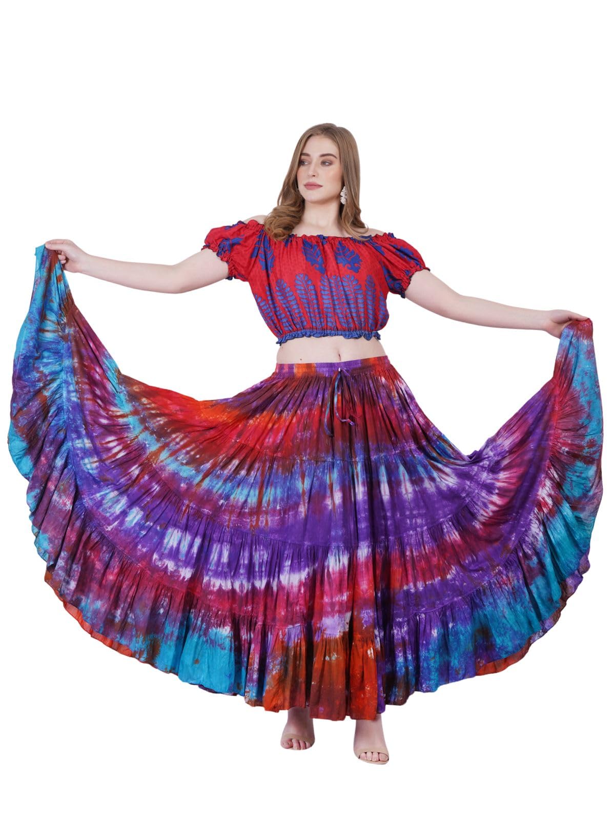 Wevez Womens 25 Yard Cotton Tie Dye Tier Gypsy Desertcart UAE
