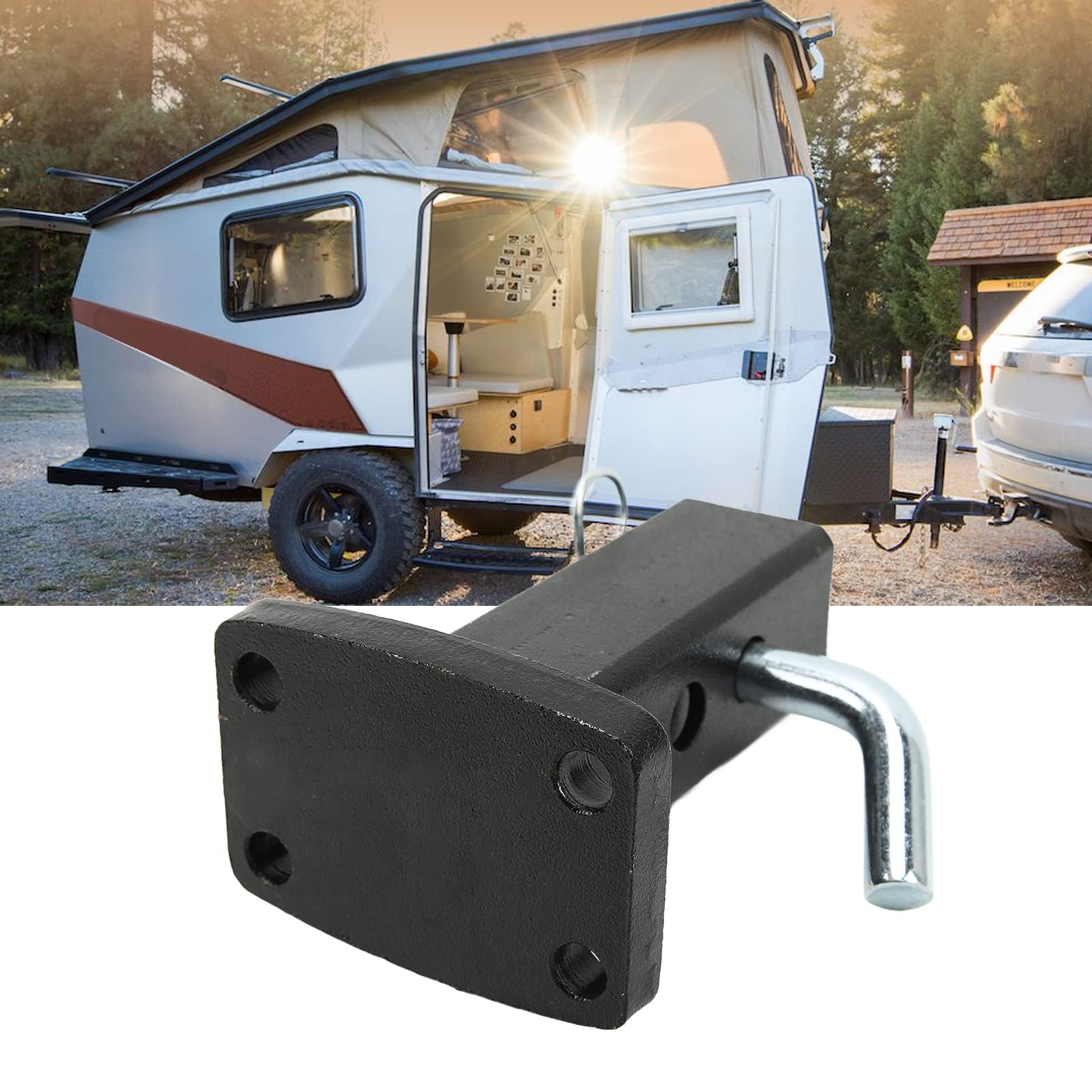 Adattatore Ricevitore Gancio Di Traino | Tubo In Acciaio Zincato 50x50mm Per Rimorchio E Camper, Con Bullone