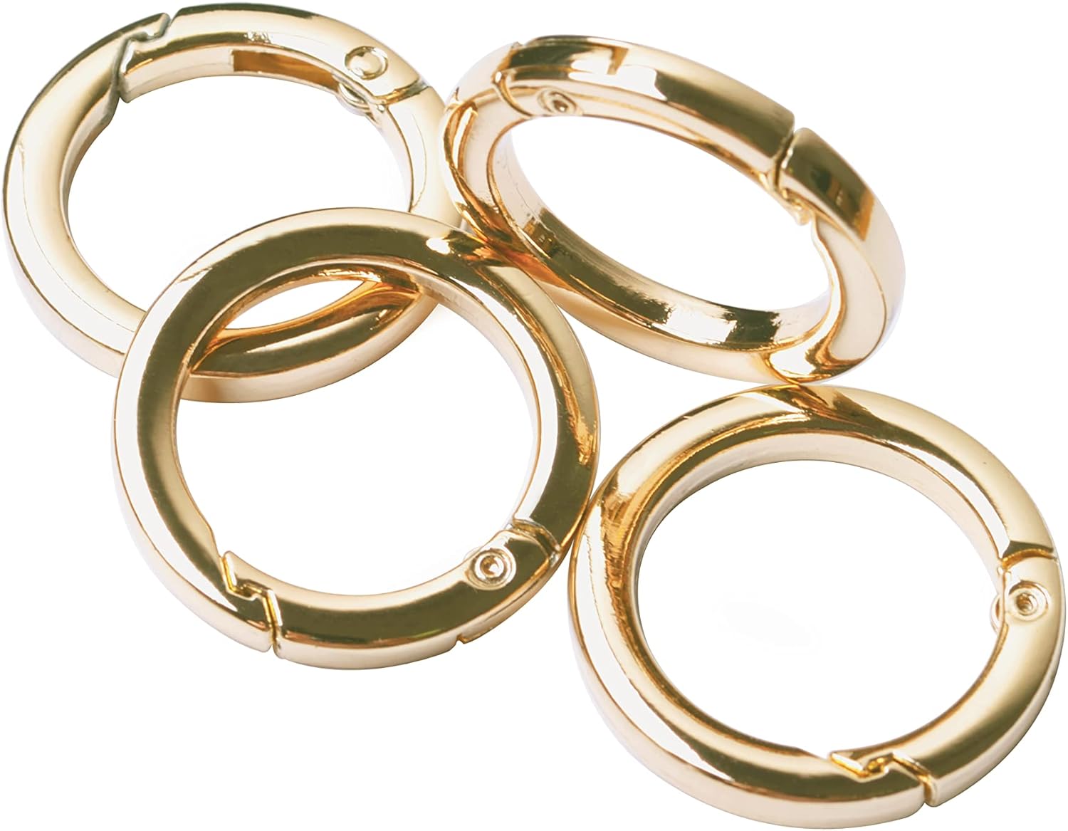 4pcs Round Carabiner Metal Spring Key Ring,Spring Snap Hooks Clip,Spring Keyring Buckle,Flat O ring for Purses BBC40 - Image 2