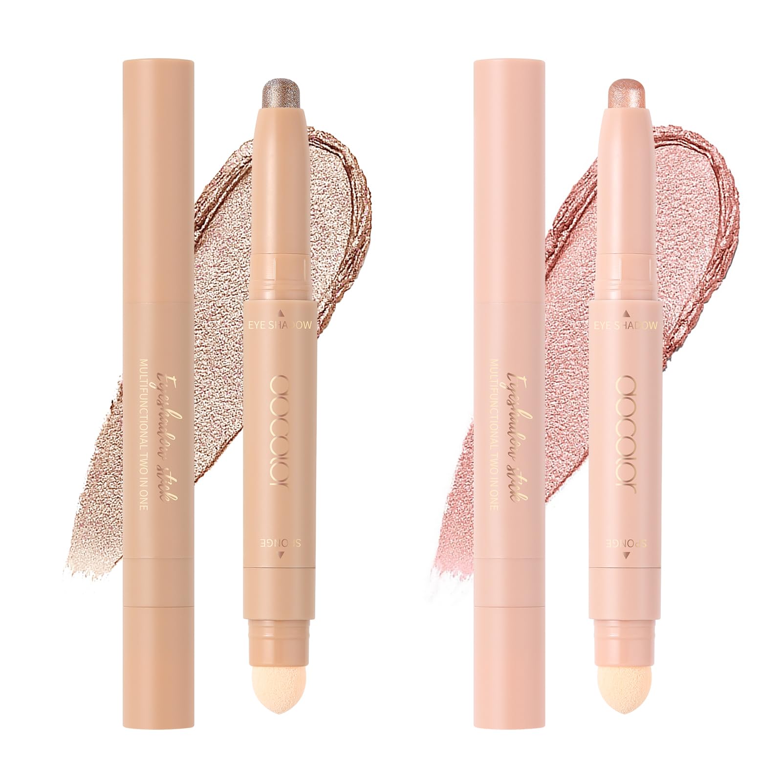 docolorEyeshadow Stick, 2Pcs Cream Eye Shadow Sticks Brightener Eyeshadow Pencil Crayon Highlighter Eye Makeup Shadow Stick Sets with Crease-proof Formula Long Lasting Waterproof Eye Shadow Make Up