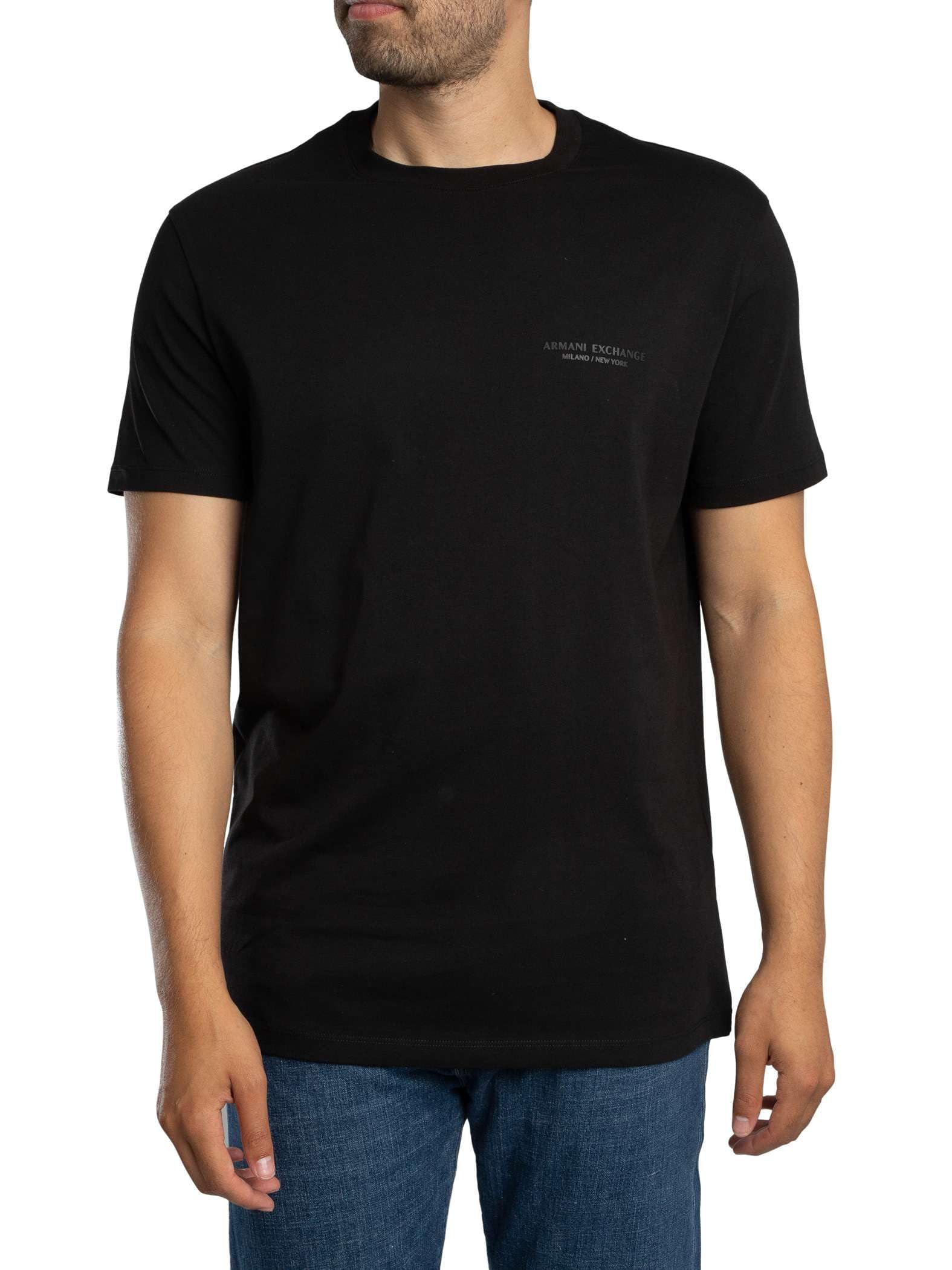 Armani Exchange Herren Schwarz T-Shirt Black Mittel