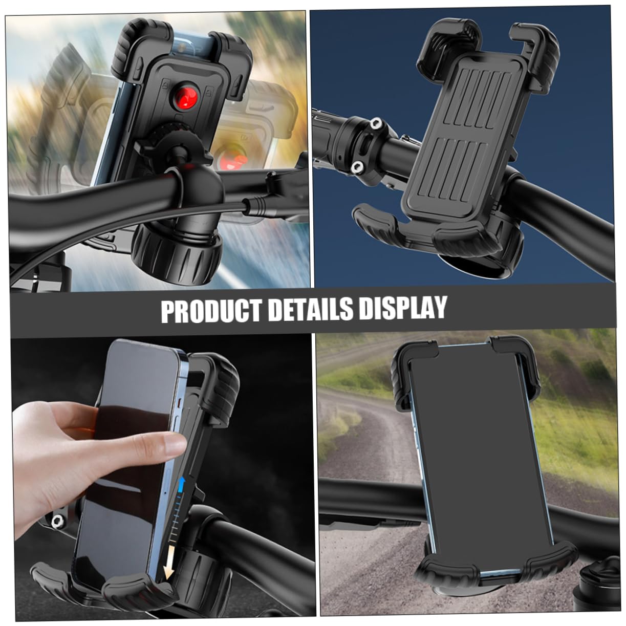 Uonlytech 4pièces Support De Téléphone pour Guidon De Et Vélo Support Antivibrations avec Fonction Antidérapante pour Navigation Cyclisme pour Smartphones Installation