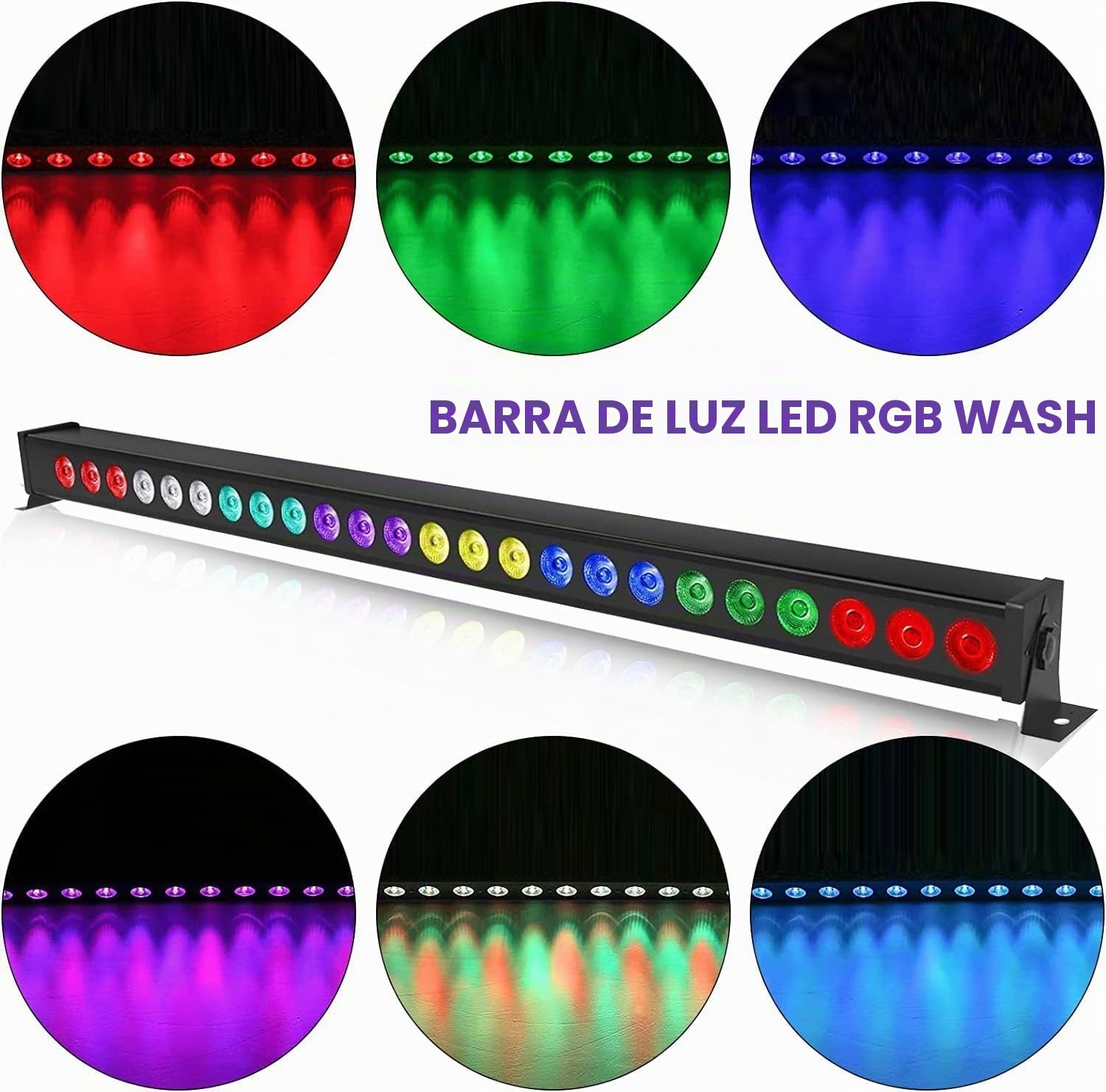 RGBW LED Wallwasher Barra luminosa con mando a distancia, 24 x 3 W luz de escenario luces discoteca estroboscópico foco para DJ Fiesta Boda Halloween Navidad 2 unidades
