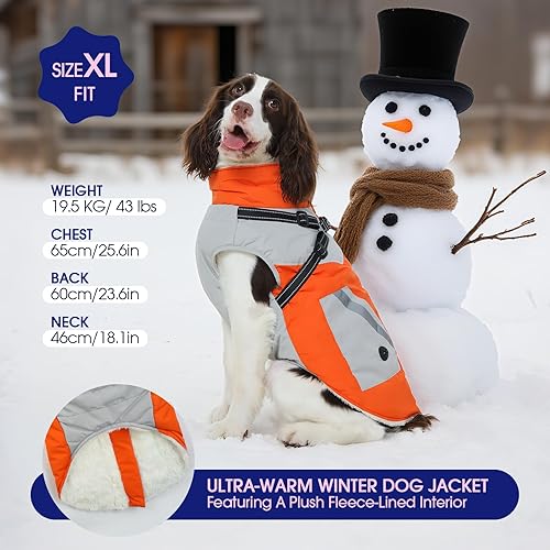 Miniatura 3 de Fuamey Chaqueta, abrigo, traje de nieve, ropa, chaleco, con arnés integrado, impermeable, cierre en la espalda, bolsa para excremento, bolsillos,