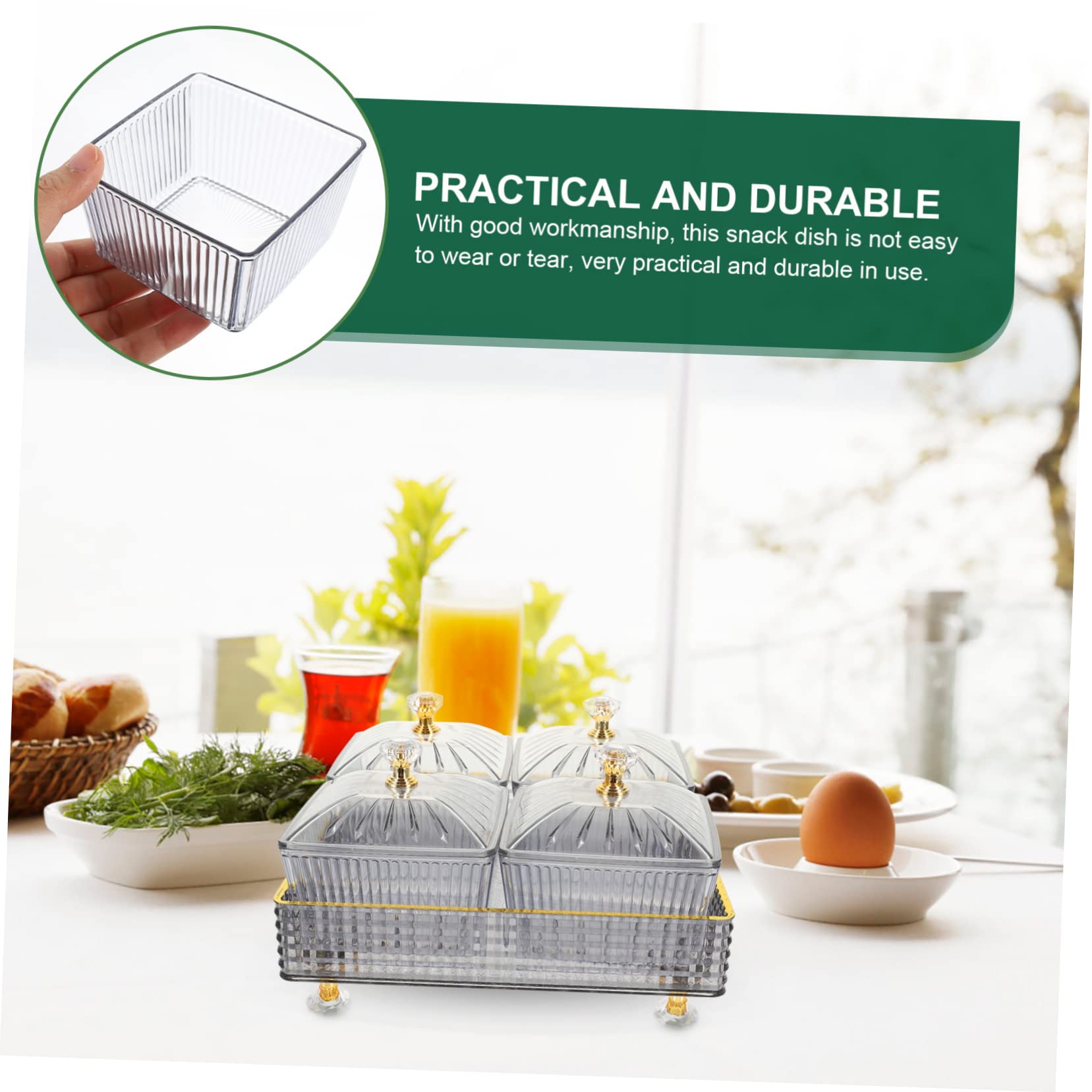 Gatuida 1 Satz Geteilte Snackplatte mit Tray Servierteller für Snacks Süßigkeiten und Nüsse für Partys und Gesellige Anlässe Robuste und Langlebige Ausführung Fächer