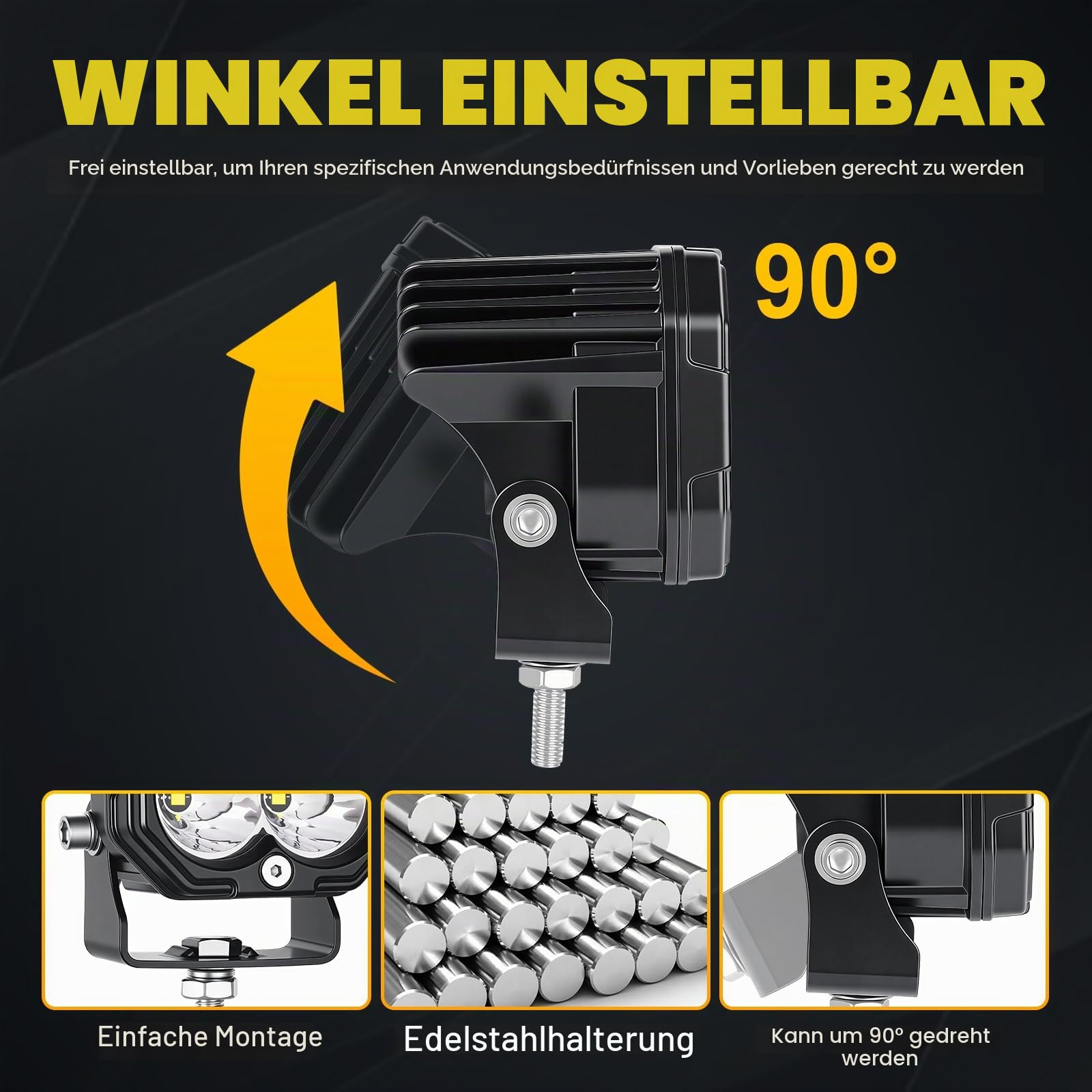 RIGIDON 2 x Mini Led Scheinwerfer, 3 Zoll 30W 3000LM Offroad Lights Spot | 12V 24V 6000K Weiß Wasserdicht Arbeitsscheinwerfer Zusatzscheinwerfer für Auto SUV ATV KFZ LKW Traktor Bagger 4x4 Motorrad