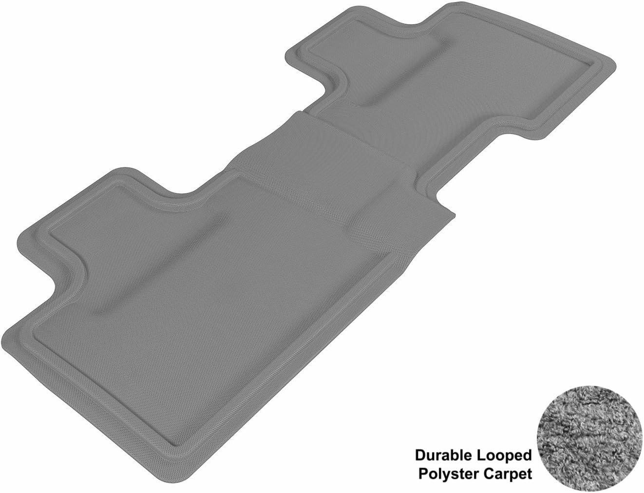 3D MAXpider Second Row Custom Fit Floor Mat for Select Ford Edge Models - Classic Carpet (Gray)