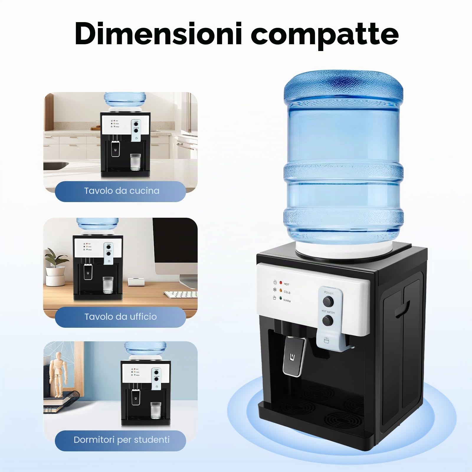 Distributore di acqua refrigeratore d'acqua per ufficio 575W Macchina per bere elettrica calda e fredda per 4,5-18,9 l di acqua in un secchio