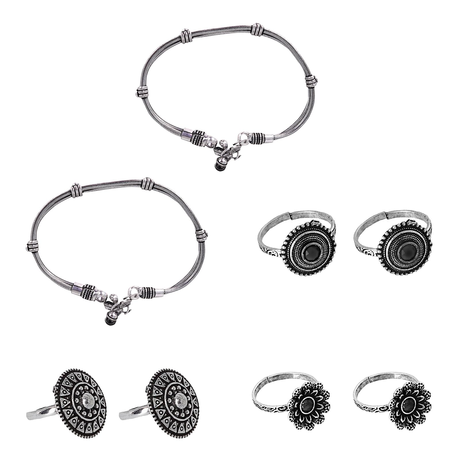 teejh Himani Set of Anklet and 3 Toe Rings-picture-31