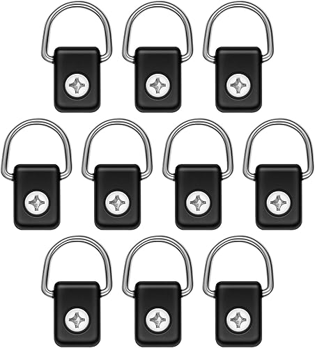 YHG Anillo de amarre en D para kayak, 10 piezas con tornillos M6, negro, plástico y acero inoxidable, estilo moderno, accesorio de aparejo de pesca
