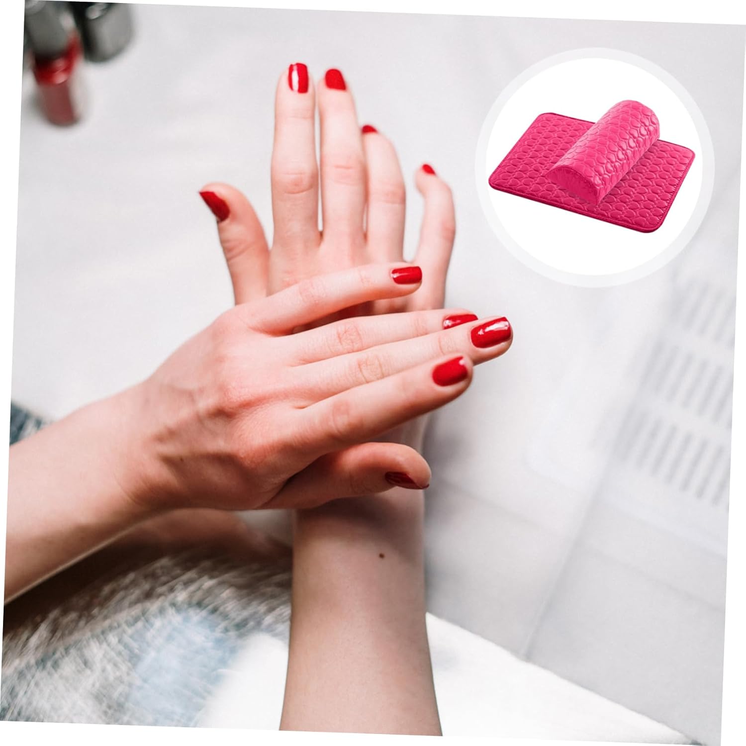 VICASKY Nail Hand Cushion Set Lightweight Manicure Mat with Random Style Comfortable Arm Rest for Nail Art Enthusiasts for Salons and Home Use