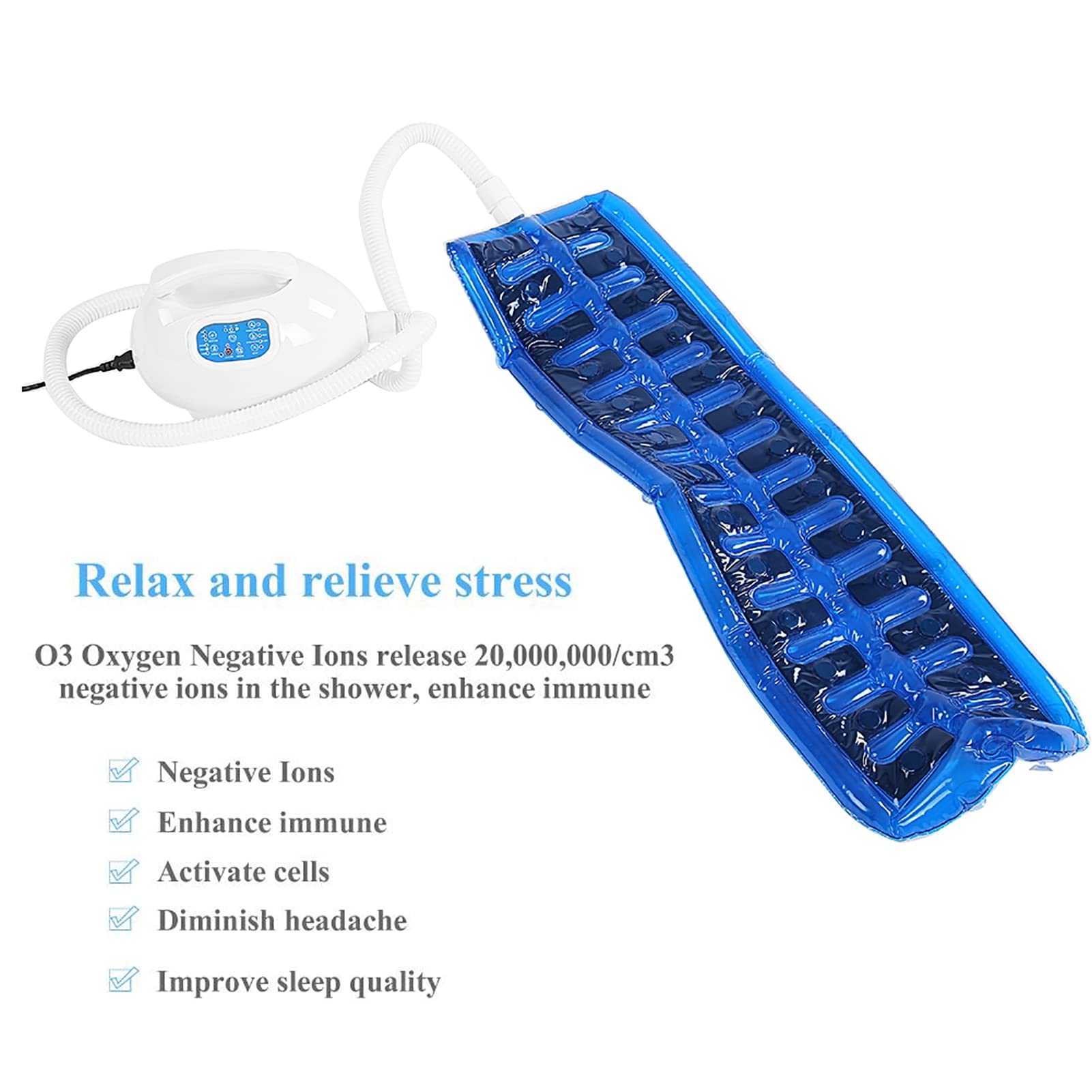 Brrnoo Machine de soin à bulles d'eau, tapis de bain thermique, spa relaxant avec massage corporel