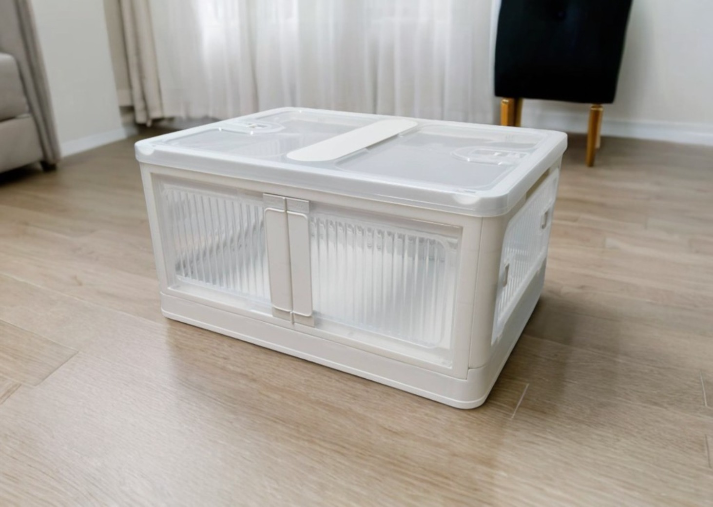 Amazon｜ANSENYA 折りたたみ 収納ボックス 5面開き 収納ケース 透明