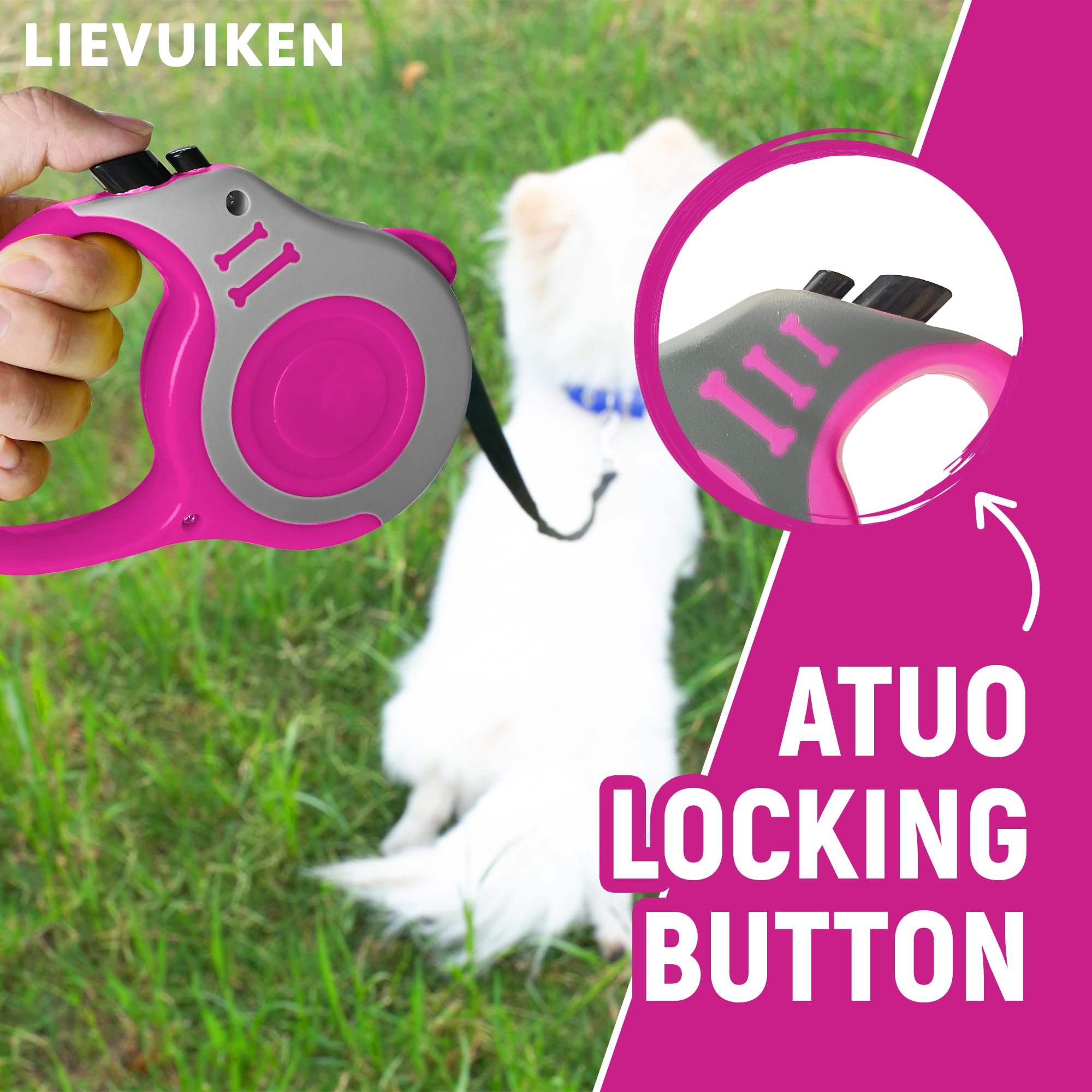 Ausziehbare Hundeleine, automatisches Teleskop-Traktor-Hundeband, Haustier-Klebeband, 3,4 m, langlebig und praktisch, mit rutschfestem Griff, geeignet für kleine und mittelgroße Hunde