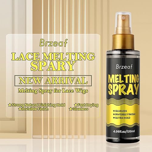 Miniatura 3 de Brzeaf Spray de fusión de encaje y spray de sujeción (4.1 fl oz), sujeción extrema y sin pegamento, spray de fusión para pelucas de encaje, fuerte