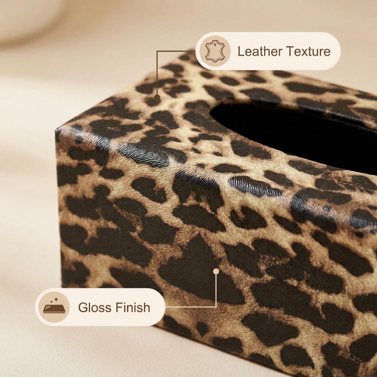 Porta Fazzoletti Scatola Per Fazzoletti Con Stampa Leopardata Scatola Per Fazzoletti Di Carta Europea Scatola Per Fazzoletti Da Scrivania 24 * 12.5 * 8.5cm