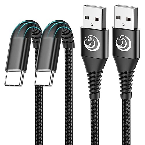 Cable USB C de 10 pies, paquete de 2 cables de carga USB A a tipo C, cable de carga rápida de 3A para Samsung Galaxy S23 S22 S21 S20 A01 A02s A10e