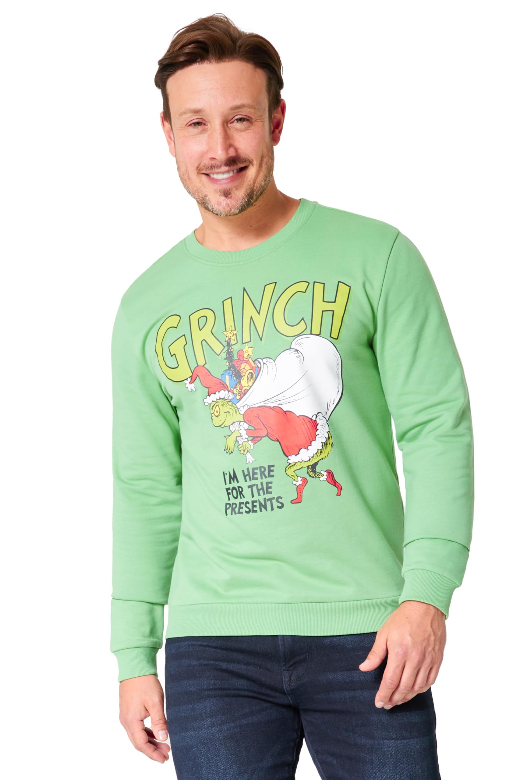 RUITOTP 𝑮𝒓𝒊𝒏𝒄𝒉 Pull Noël Grinch Costume Femme Manches Longues Col Rond Rigolo Noel Pull Christmas Pull Noël Femme Drole Sweatshirt De Noël Femme Femme Sweat Pull De Noël Femme Grande Taille