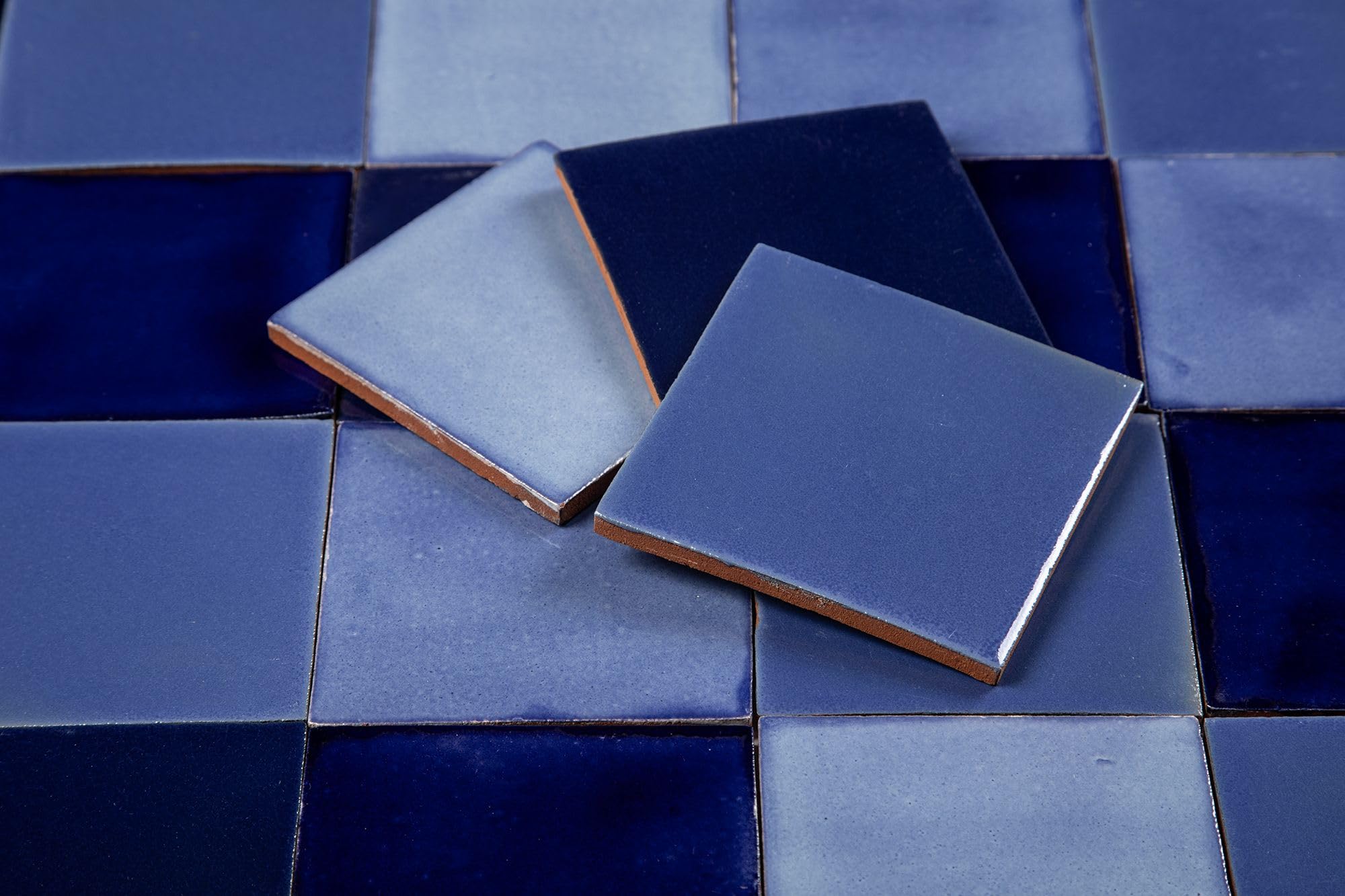 Cerames Azula de mosaico de un solo color azula- mosaico de azulejos de cerámica mexicana, azulejos mexicanos para cocina, baño, ducha, pared posterior de cocina, un paquete de 90 azulejos 10,5 x 10,5