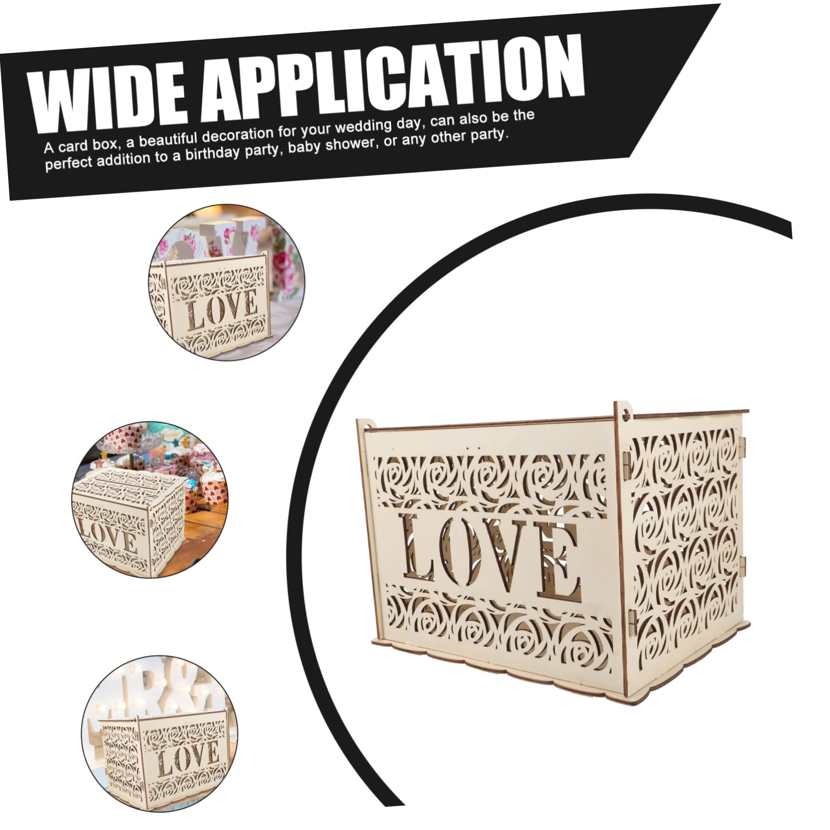 Scatola Porta Buste Grande Capacità, Finitura Liscia senza Sbavature in Legno Rustico per Raccolta Biglietti Matrimonio al Giorno del Matrimonio