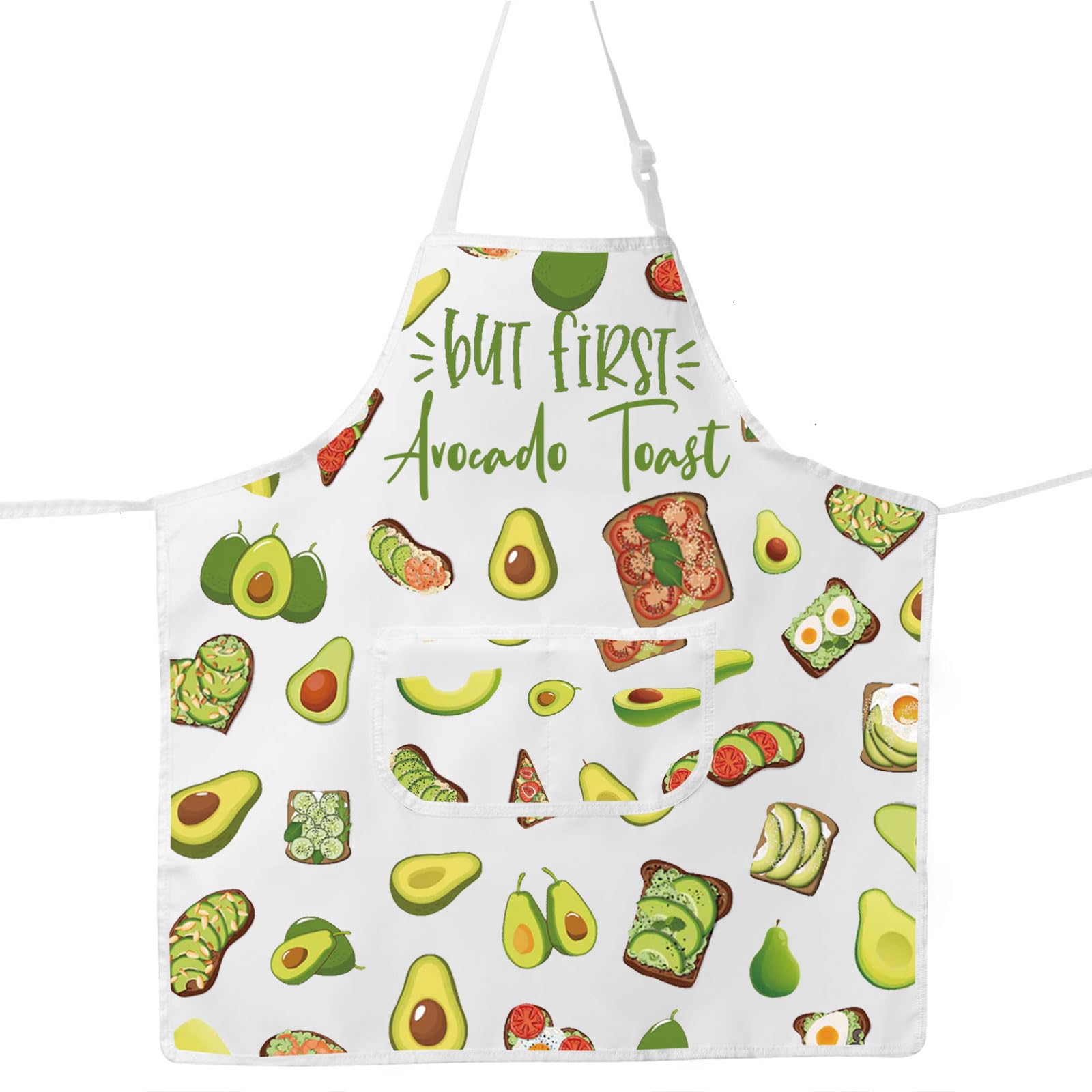 MYSOMY Avocado Toast Apron Avocado Toast Gifts Avocado Print Apron Avocado Themed Gifts Avocado Toast Cooking Gifts (but first Avocado ap)