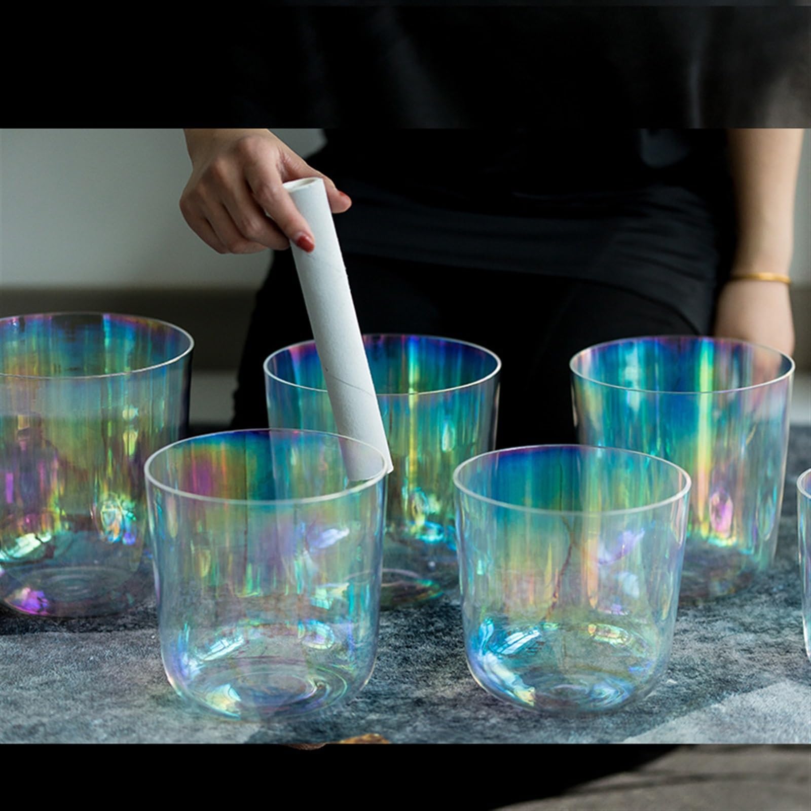 Amazon | 432Hzのライトクリアクリスタルシンギングボウル、無料の