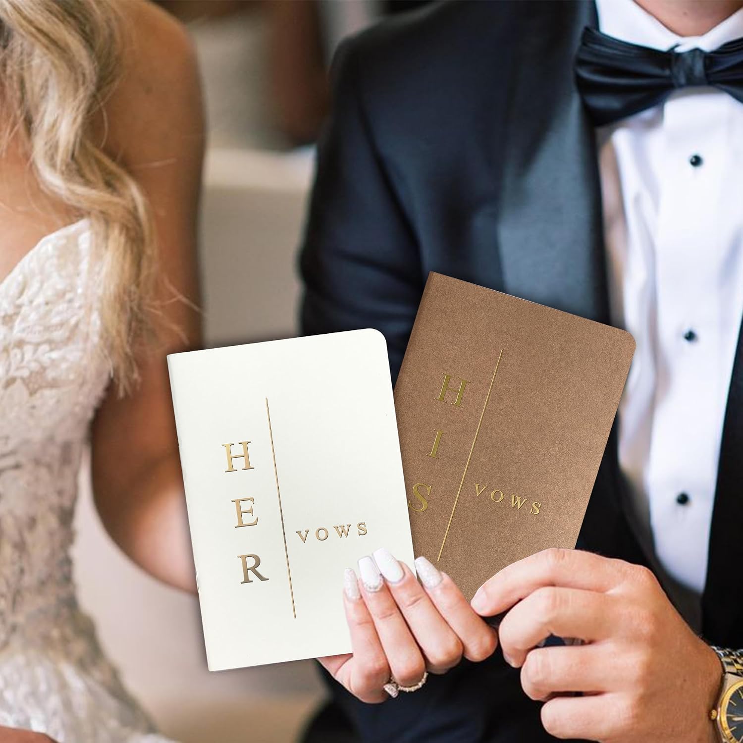 Mr&MrsGifts Vow Books His and Hers,Wedding Vow Books with Gold Foil,Wedding Essentials,His and Hers Gifts