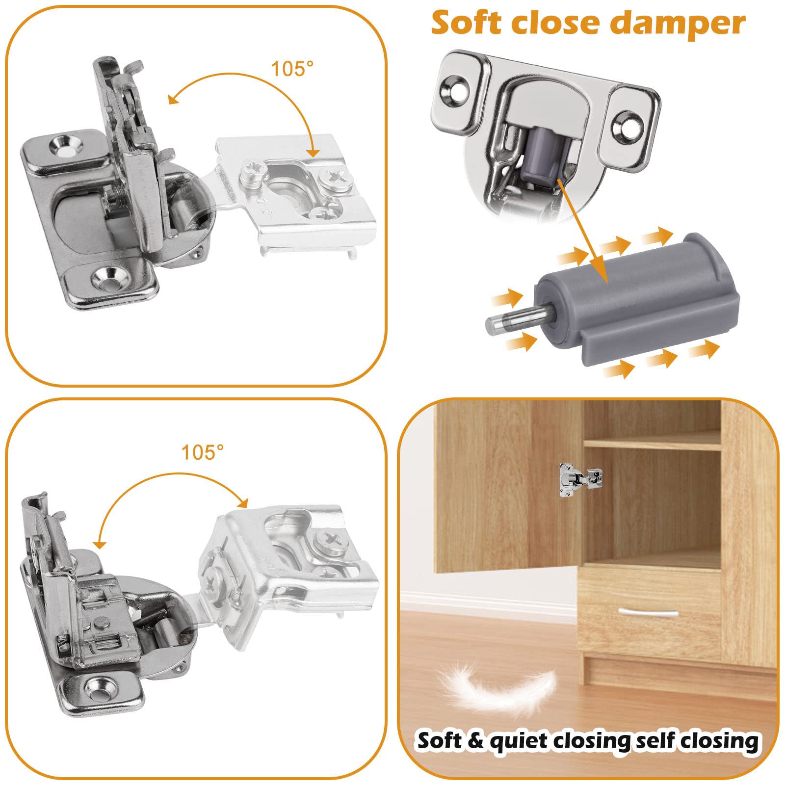 Buy 30 Packs 1/2 " Overlay Face Frame Soft Close Kitchen