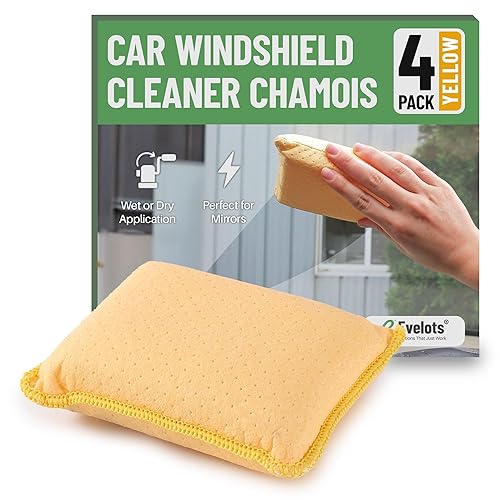 Evelots Car Windshield Cleaner Chamois, 4 Pack, Window Glass Defogger